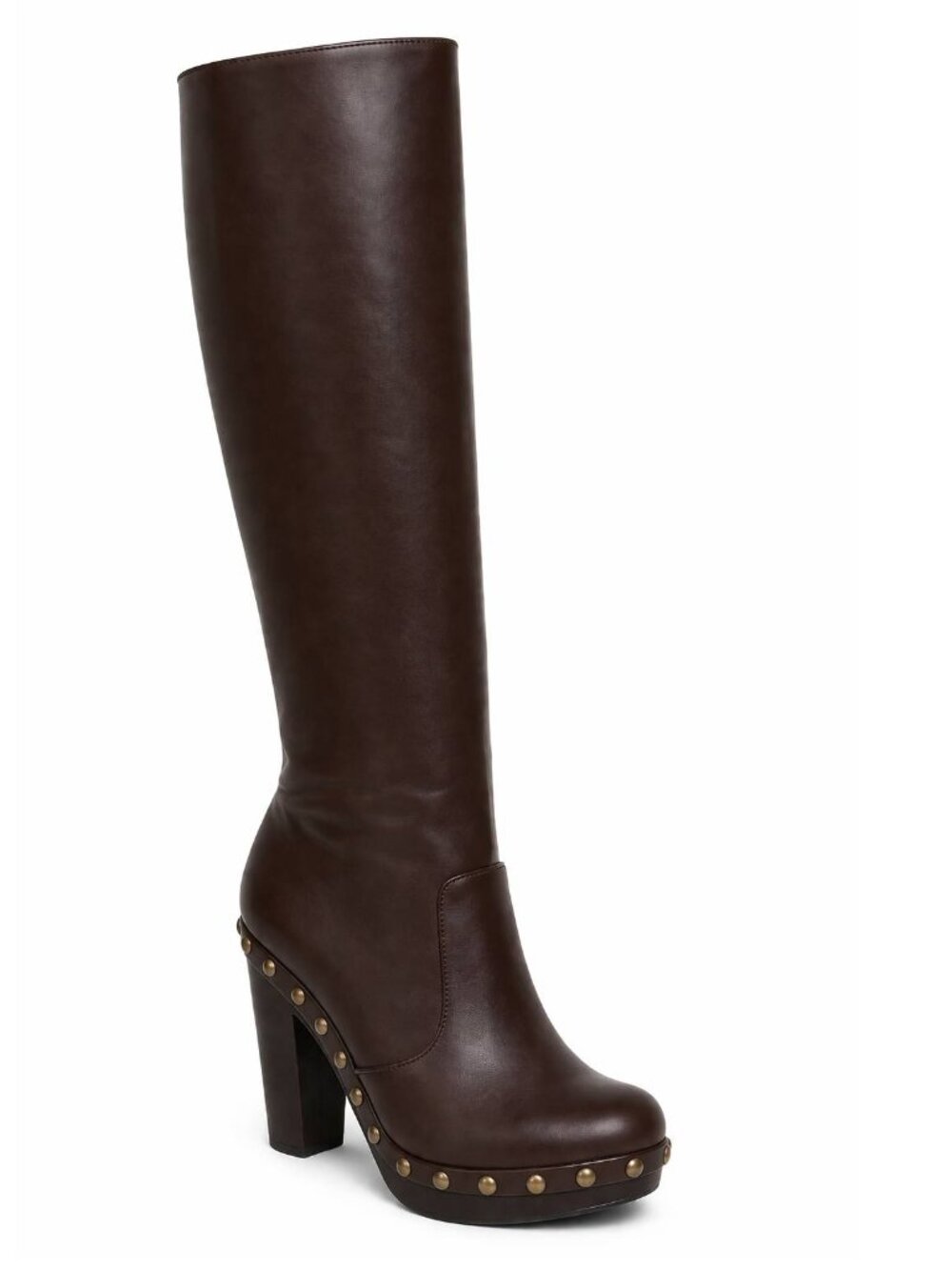 Womens Office Evergreen Knee Boot Choc Leather